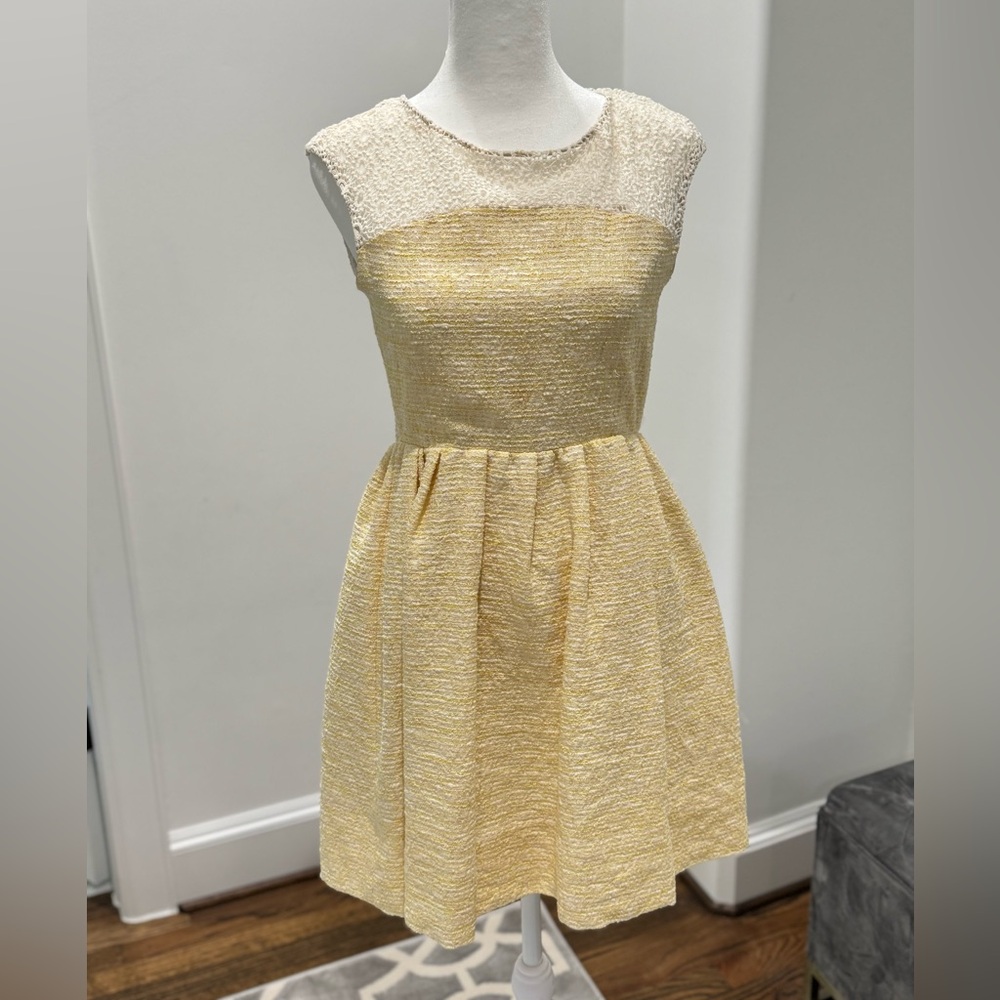 Zara babydoll yellow lace dress